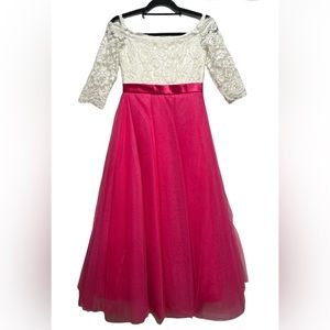 Stunning Formal Dress with Lace Top Tulle Skirt- Size 12/13